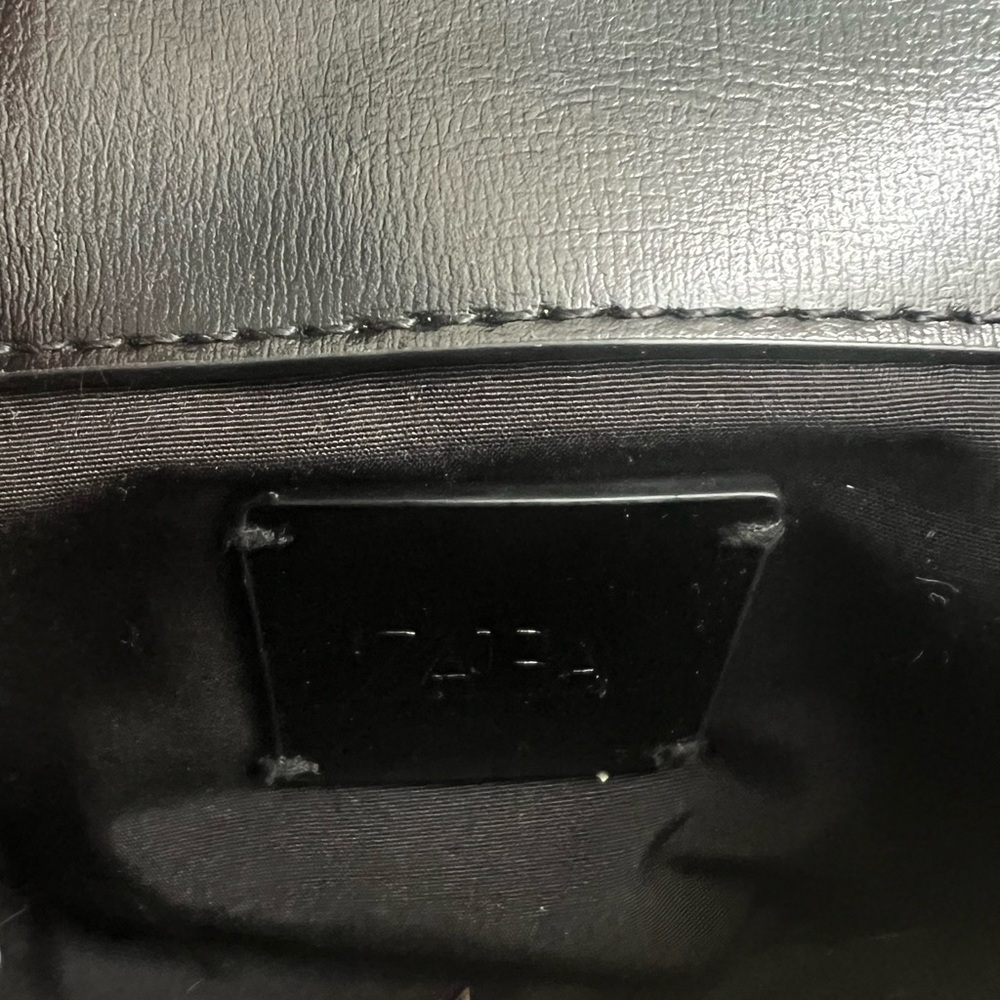 Zara Double Strap Crossbody Bag in black. - Picture 9 of 10